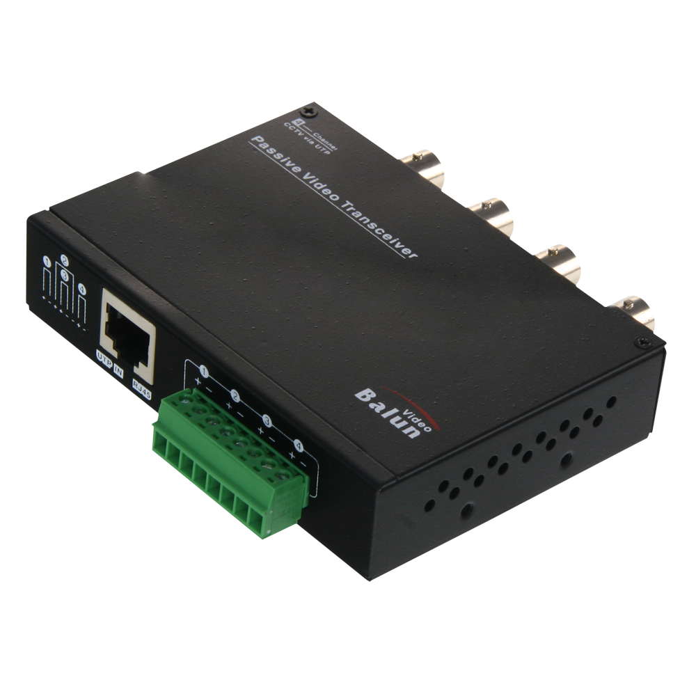 [BA614P-HAC] (BA614P-HAC) Vidéo Balun pour HDTVI / HDCVI / AHD /CVBS - 4 canaux passifs - Comprend 4 BA612P-HAC - Connexion BNC et RJ45 - Portée: 180 ~ 440 m