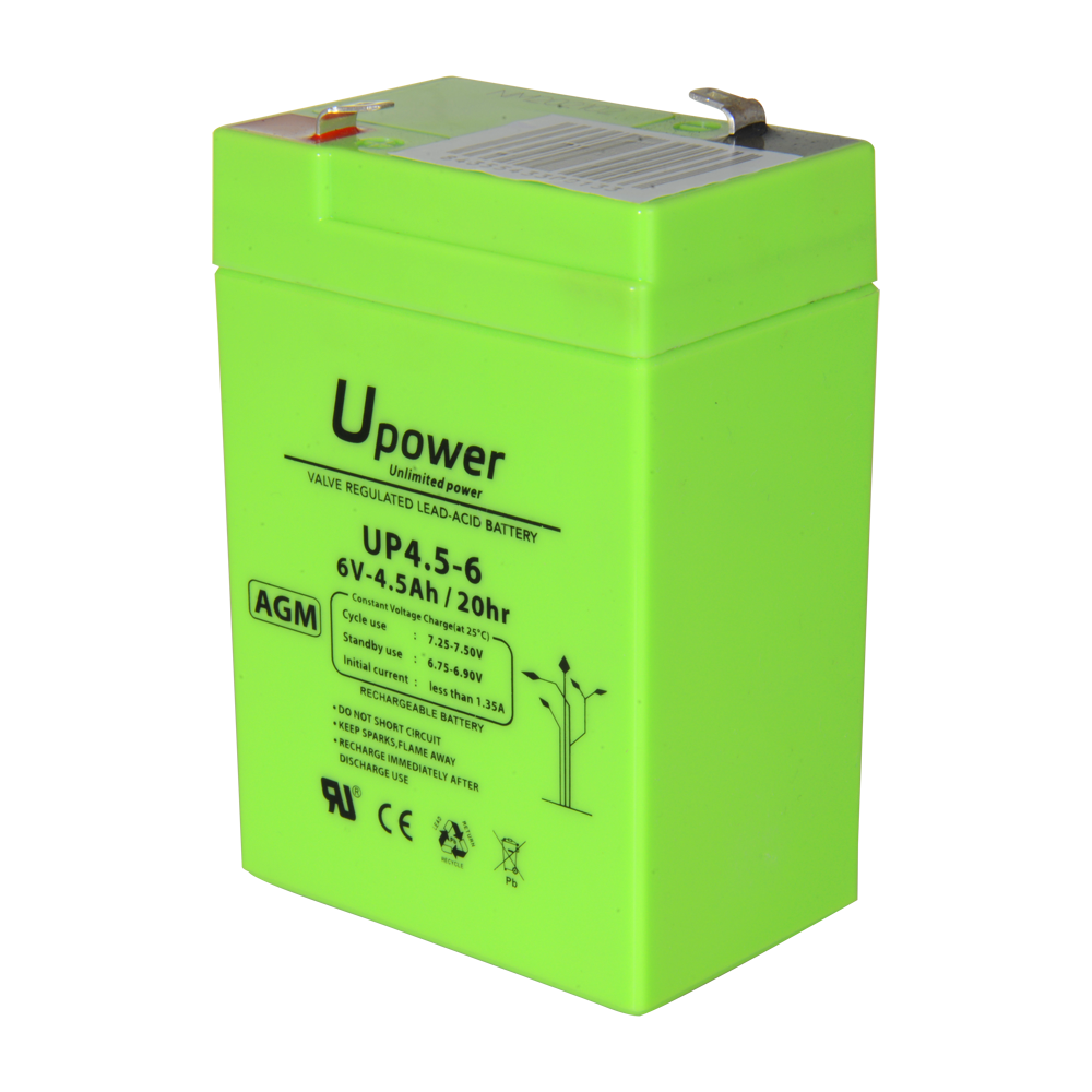 [BATT-6045-U] (BATT-6045-U) Upower - Batterie rechargeable - technologie plomb-acide AGM - Voltage 6 V - Capacité 4.5 Ah - 106 x 70 x 47 / 810 g - Pour soutenir ou utilisation directe