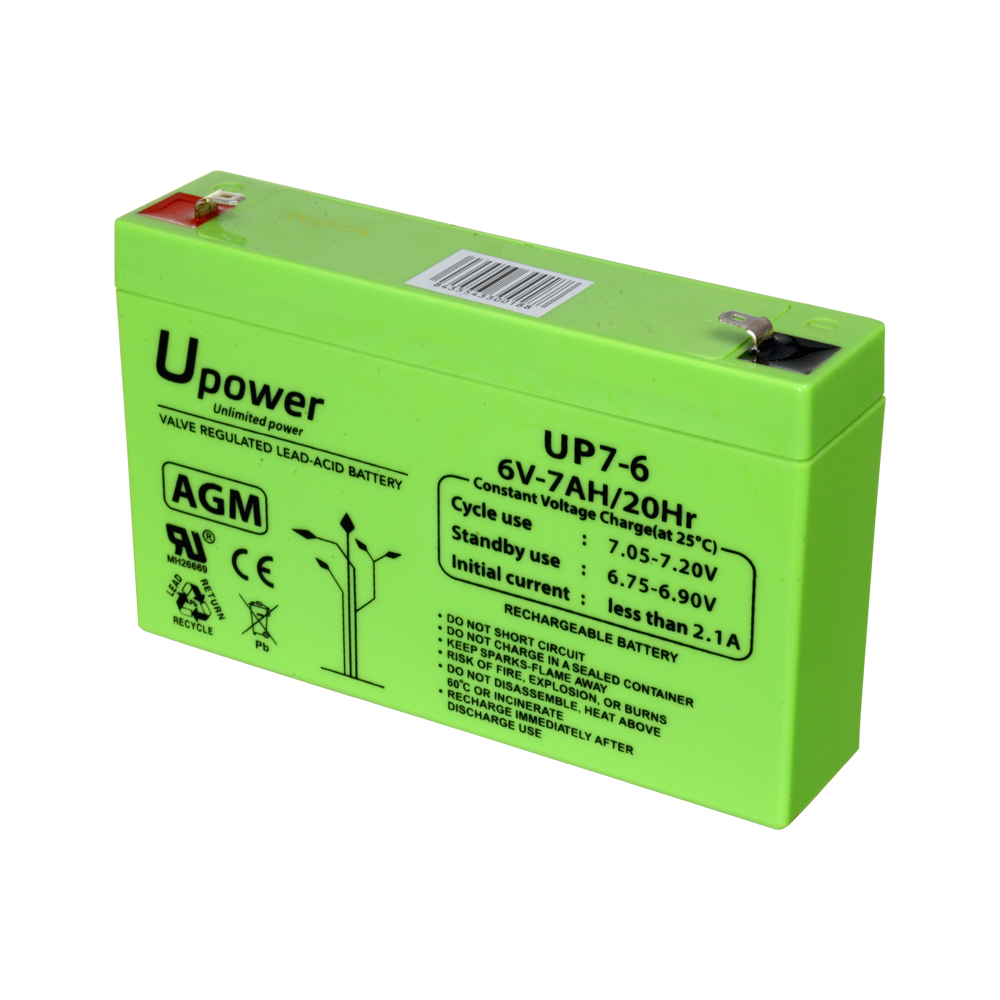 [BATT-6070-U] (BATT-6070-U) Upower - Batterie rechargeable - technologie plomb-acide AGM - Voltage 6 V - Capacité 7.0 Ah - 100 x 151 x 34 / 1150 g - Pour soutenir ou utilisation directe