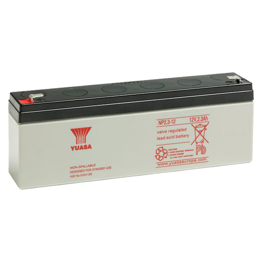 [BATT-NP2.3-12] (BATT-NP2.3-12) Yuasa NP2.3-12 - Batterie rechargeable - technologie plomb-acide AGM - Capacité 2.3 Ah / 12 V - 64mm x 178mm x 24mm / 950 g - Pour soutenir ou utilisation directe