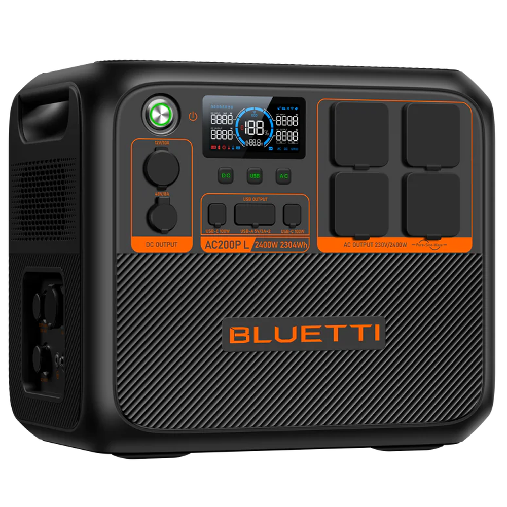 (BL-AC200PL) Batterie portable Bluetti - Grande capacité 2304Wh - Puissance de sortie 2400W max - Des prises et des moyens de recharge multiples - 3500 cycles de vie  - Écran tactile | Contrôle par APP