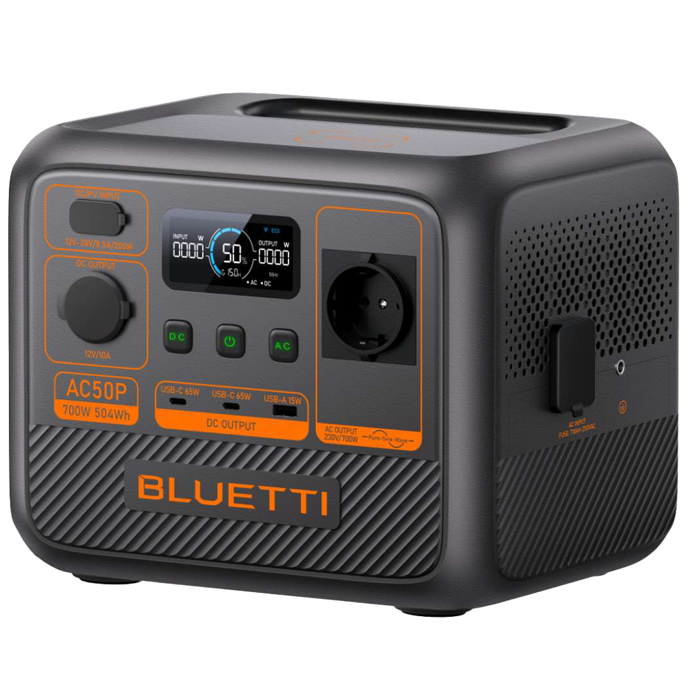 (BL-AC50P) Batterie portable Bluetti - Grande capacité 504Wh (18Ah) - Puissance de crête 1200W - Des prises et des moyens de recharge multiples - 3000 cycles de vie | fonction onduleur | IP65 - Écran LCD  | contrôle par l'App