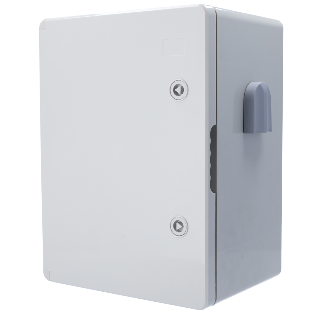 [BOX-403017-IP65] (BOX-403017-IP65) Armoire en polyester - Dimensions extérieures 40x30x17 cm - Degré de protection IP65 -  Filtre de ventilation - Rail Din ajustable  - Couleur Gris