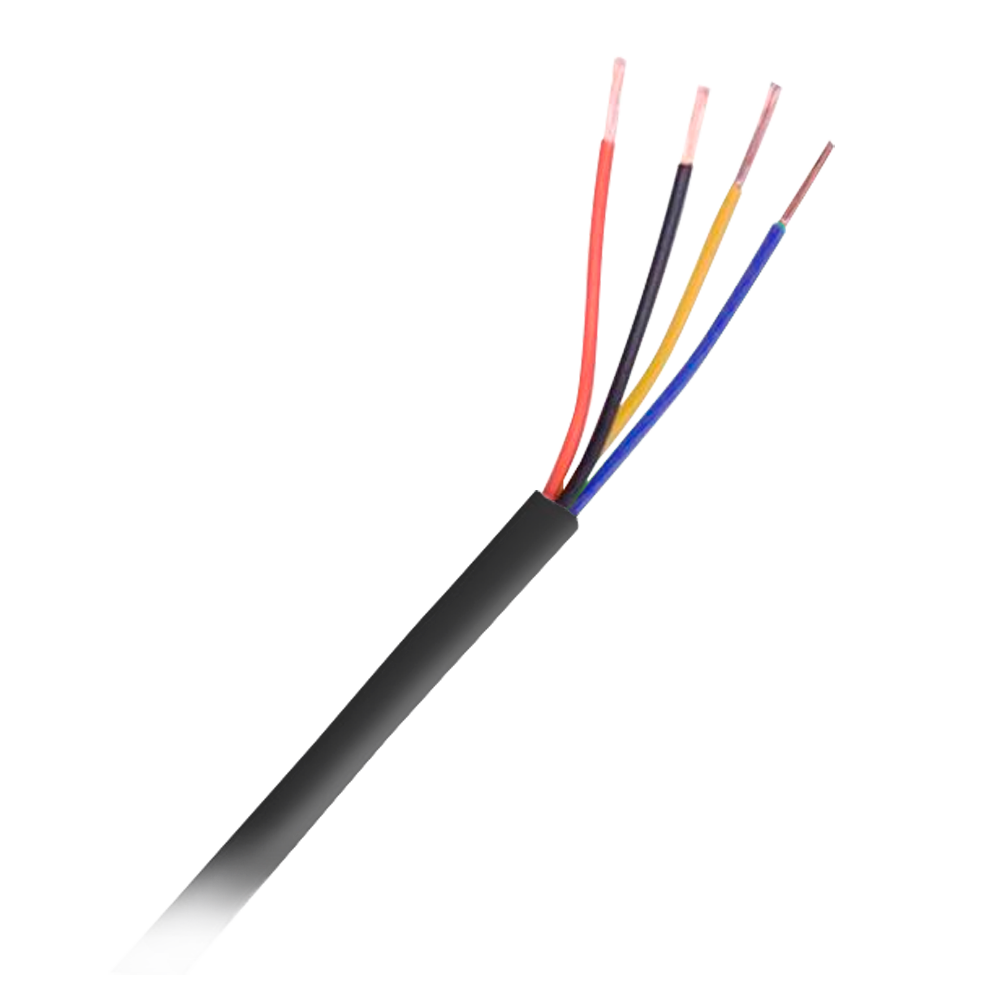 (CA4-100B-H) 4 conducteurs - Conducteur Cuivre électrolytique flexible Classe 5 - Écran l'Aluminium poliéster+drenaje CuSn - Bobine de 100 mètres - Certificat CPR: B2ca -s1a, d0, a1 - Faibles pertes