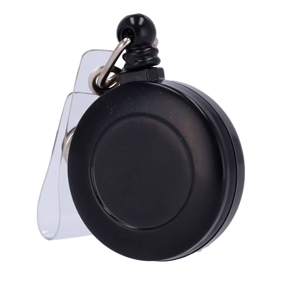 (CARD-HOLDER-CLIP) Cordon rétractable pour le porte-carte - Disposition des pinces - Compatible avec PORTE-CARTES-X-XXX - Taille réduite - Fabriqué en plastique - Couleur noir