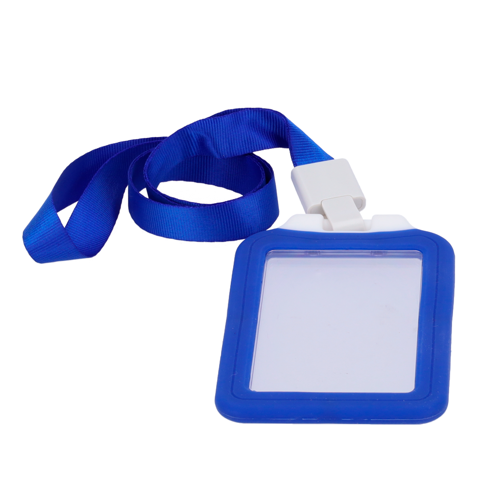 [CARD-HOLDER-V-BLUE] (CARD-HOLDER-V-BLUE) Porte-cartes - Disposition verticale - Feuille de protection en plastique - Fabriqué en silicone - Couleur bleu