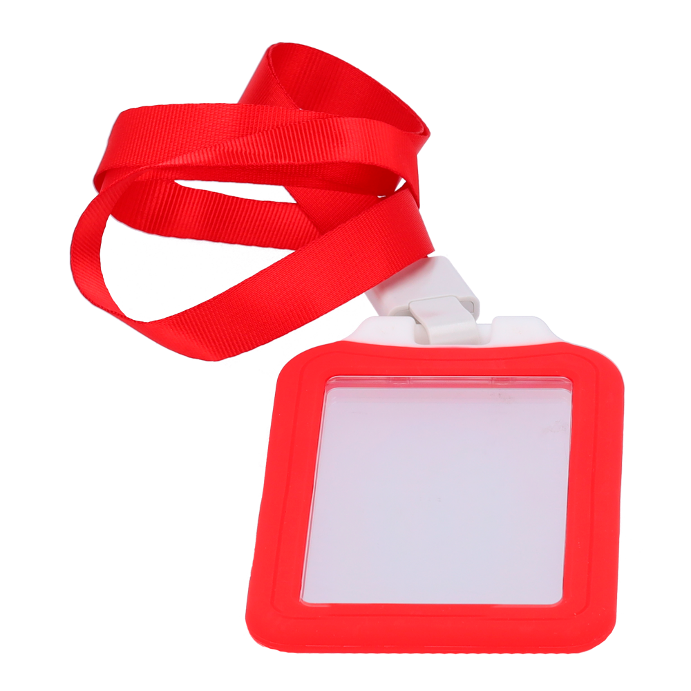 (CARD-HOLDER-V-RED) Porte-cartes - Disposition verticale - Feuille de protection en plastique - Fabriqué en silicone - Couleur rouge