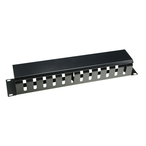 [CB-1U] (CB-1U) Organisateur de câbles - Mesure maximale 1U - Apte pour rack 19" - Robuste et résistant - Couleur noir - Fabriqué en metal