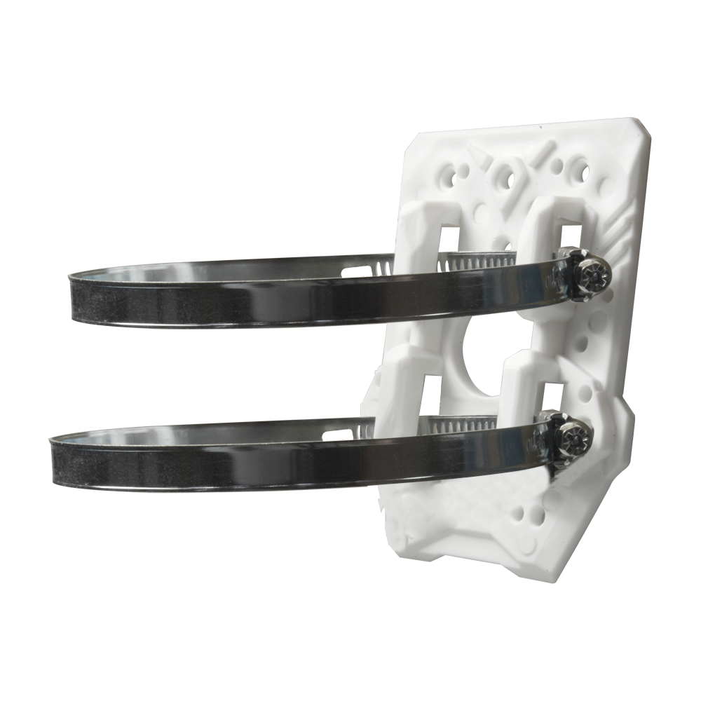 (CBOX-CMD-POLE) Support de poteau - Compatibilité universelle - Adapté pour une utilisation extérieure - Passage de câble - 105 (H) x 70 (L) x 2 (Pr) mm