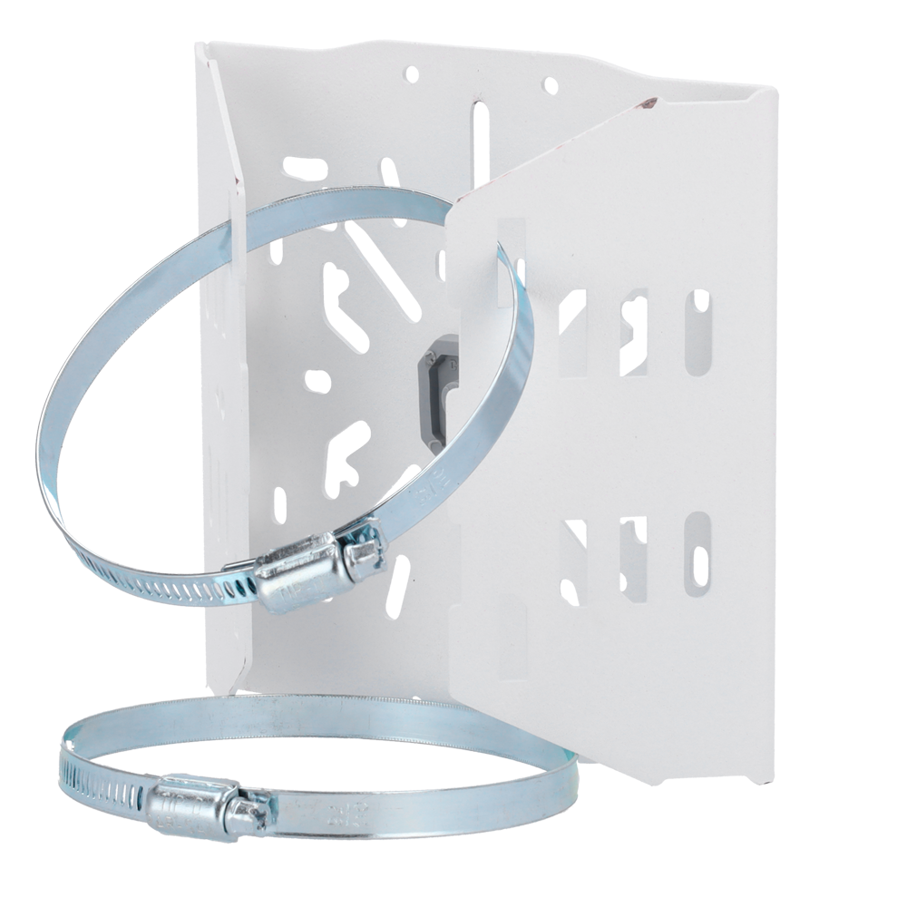 (CBOX-JA-M150-V1) Support pour mâts / réverbères - Pour les caméras Bullet ou Dôme - Conception universelle - Adapté pour une utilisation extérieure - Couleur blanche - Passage de câble