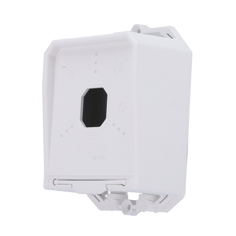 [CBOX-JET-703-W] (CBOX-JET-703-W) Boite de connexions - Pour caméras dôme - Convient pour une utilisation en extérieur - En plastique - Couleur blanche - 140 (H) x 100 (L) x 59 (Pr) mm