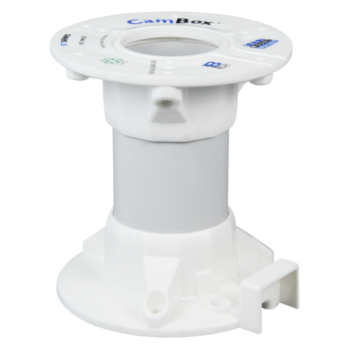 (CBOX-ST10) Support plafond - Hauteur 10 cm - Convient pour l'intérieur et l'extérieur - Couleur blanche - Fabriqué en plastique