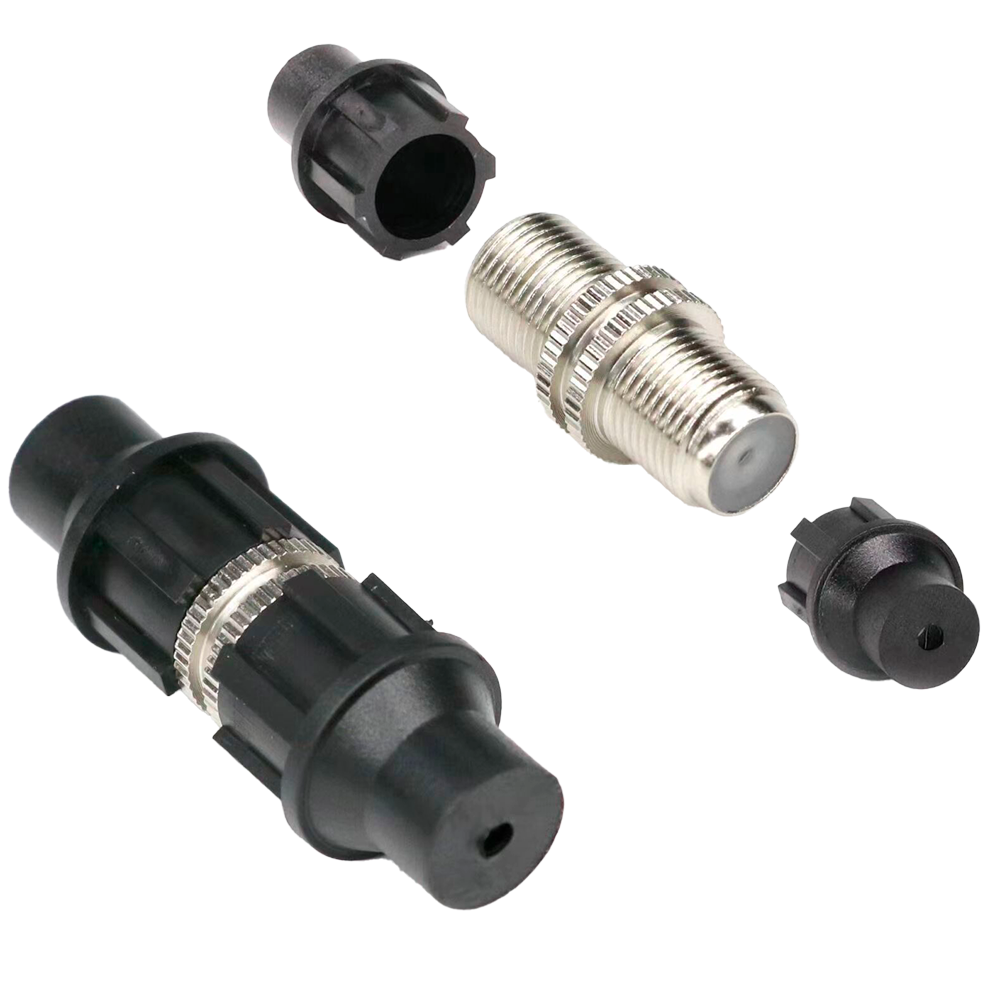(CON100-CAP-DF) Connecteur coaxial double F  - Simple - Rapide - Réutilisable - Recyclable - Compatibilité universelle avec le système coaxial