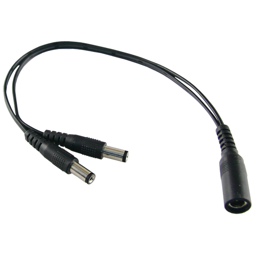 [CON102] (CON102) Distributeur d'alimentation SAFIRE - 1 entrée Mâle standard - 2 sorties Femelle standard - Alimentation de jusqu'à2 caméras - 1 source unique d'alimentation - 300 mm de longueur