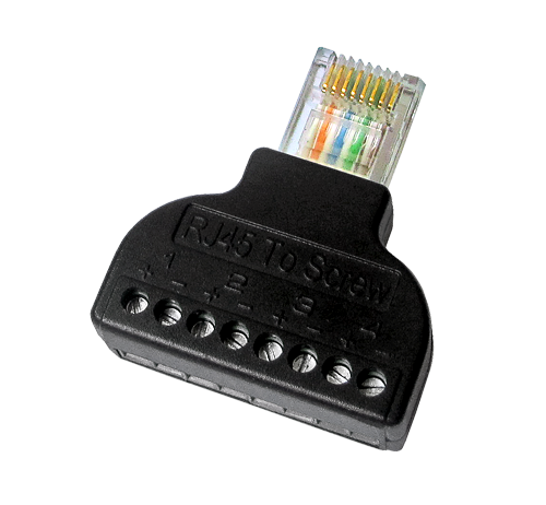 (CON300-BLOCK) Adaptateur de RJ45 au terminal - Connecteur RJ45 mâle - 8 terminaux