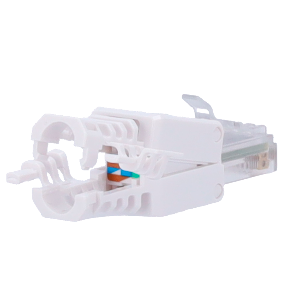 (CON300-CAT6A-TL) Connecteur pour câbles UTP - Connecteur sortie RJ45 - Compatible UTP categorie 6A - Installation facile sans outils