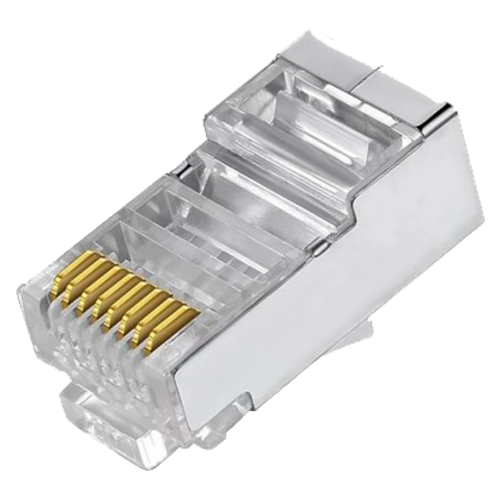 (CON300-FTP5E) Connecteurs - RJ45 FTP CAT 5E à sertir - Compatible avec câble FTP - 20 mm (Pr) - 10 mm (L) - 5 g