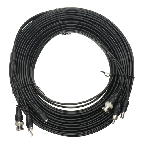 [COX20A] (COX20A) Câble combiné RG59 + Audio + DC - Mini RG59 avec connecteur BNC - Câble Audio via RCA - Câble d'alimentation au moyen de Jack - Longueur 20 m - Faibles pertes