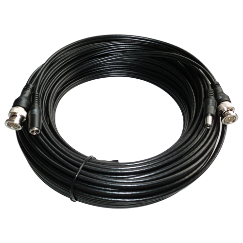 (COX30) Câble combiné RG59 + DC - Connecteur BNC - 30 mètres - Vidéo - Alimentation - Faibles pertes