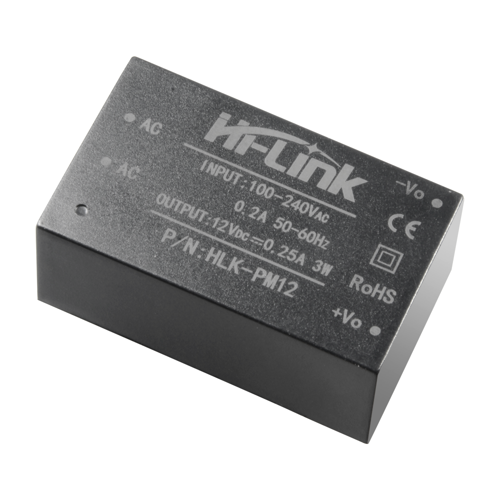 (DC12025) Alimentateur électronique - 12 V / 250 mA - Dimensions réduites - Dimensions 34 (H) x 15 (L) x 20 (Pr) mm - 20 g - Idéal pour les installations avec un espace limité disponible