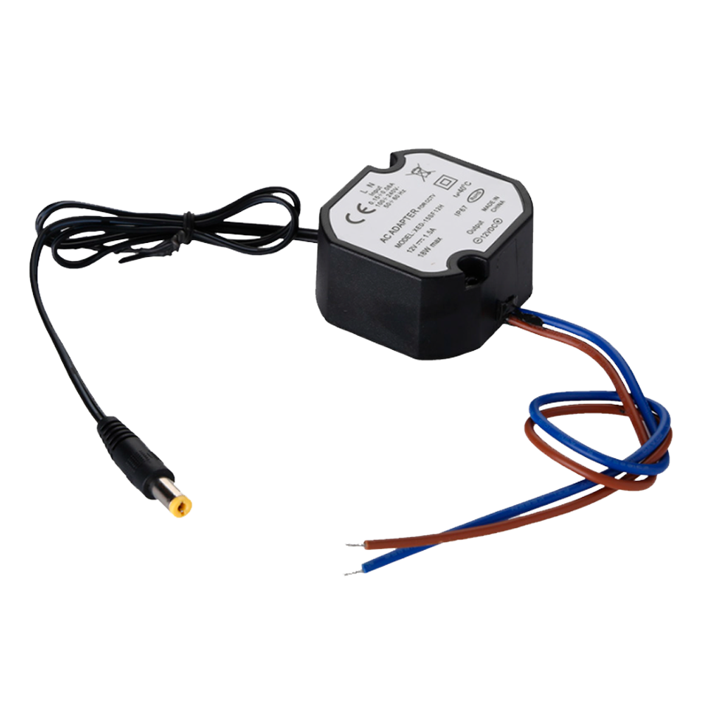 [DC1210-W] (DC1210-W) Adaptateur électrique  - 12 V / 1A /12 W -  Étanche IP67 -  50 (H) x 48 (L) x 25 (Pr) mm - Stabilisé