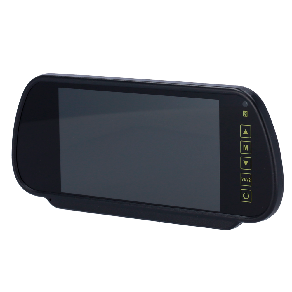 (DISPLAY7-MIRROR) Moniteur avec format de rétroviseur - Compatible avec Streamax - Signal vidéo composite - 2 canaux vidéo