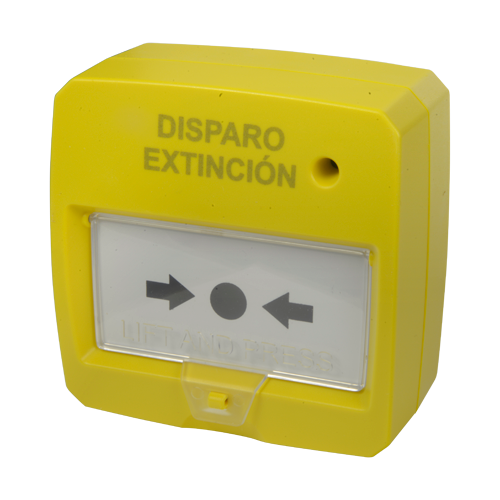 [DMT-D9000-MCP-Y] (DMT-D9000-MCP-Y) Bouton réarmable - Spécial pour centrale d'extinction - Activation manuelle - Installation sur une surface - Réarmement à la main ou avec une clé