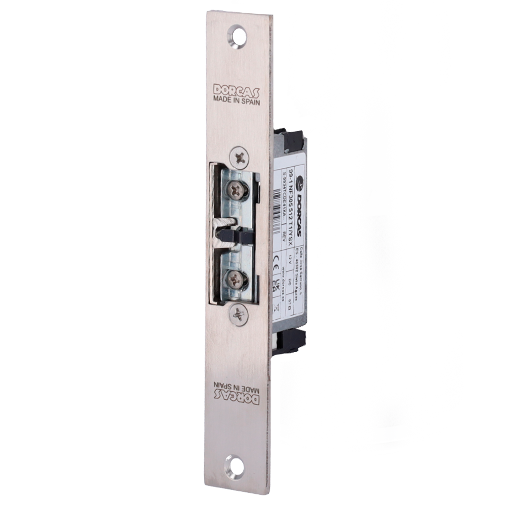[DR-99NF-305-512-TOP/YSX] (DR-99NF-305-512-TOP/YSX) Gâche électrique Dorcas - Pour porte simple | Pêne radial réglable - Mode d'ouverture Fail Safe (NC) | Signal de porte - Force de rétention 330 kg | Avant sans coupure - Alimentation DC 12V - Montage encastrable