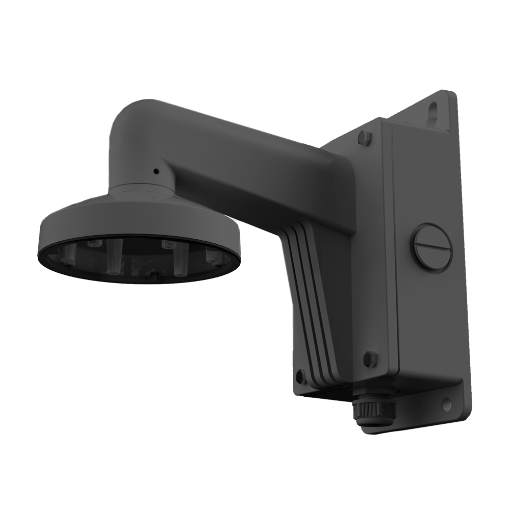 [DS-1273ZJ-140B-BLACK] (DS-1273ZJ-140B-BLACK) Support mural avec boîte de connexion - Convient pour le dôme - Adapté pour une utilisation extérieure - Couleur noir - Passage de câble