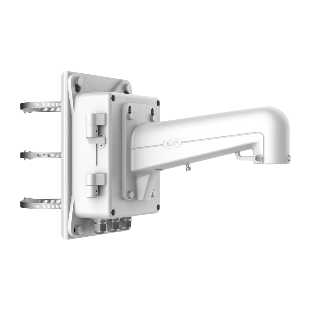 [DS-1602ZJ-BOX-POLE] (DS-1602ZJ-BOX-POLE) Support de poteau - boitier de connéxions inclus - Adapté pour une utilisation extérieure - Couleur blanche - Passage de câble - 209.7 mm (L) x 314 (H) mm x 600.8 (P) mm
