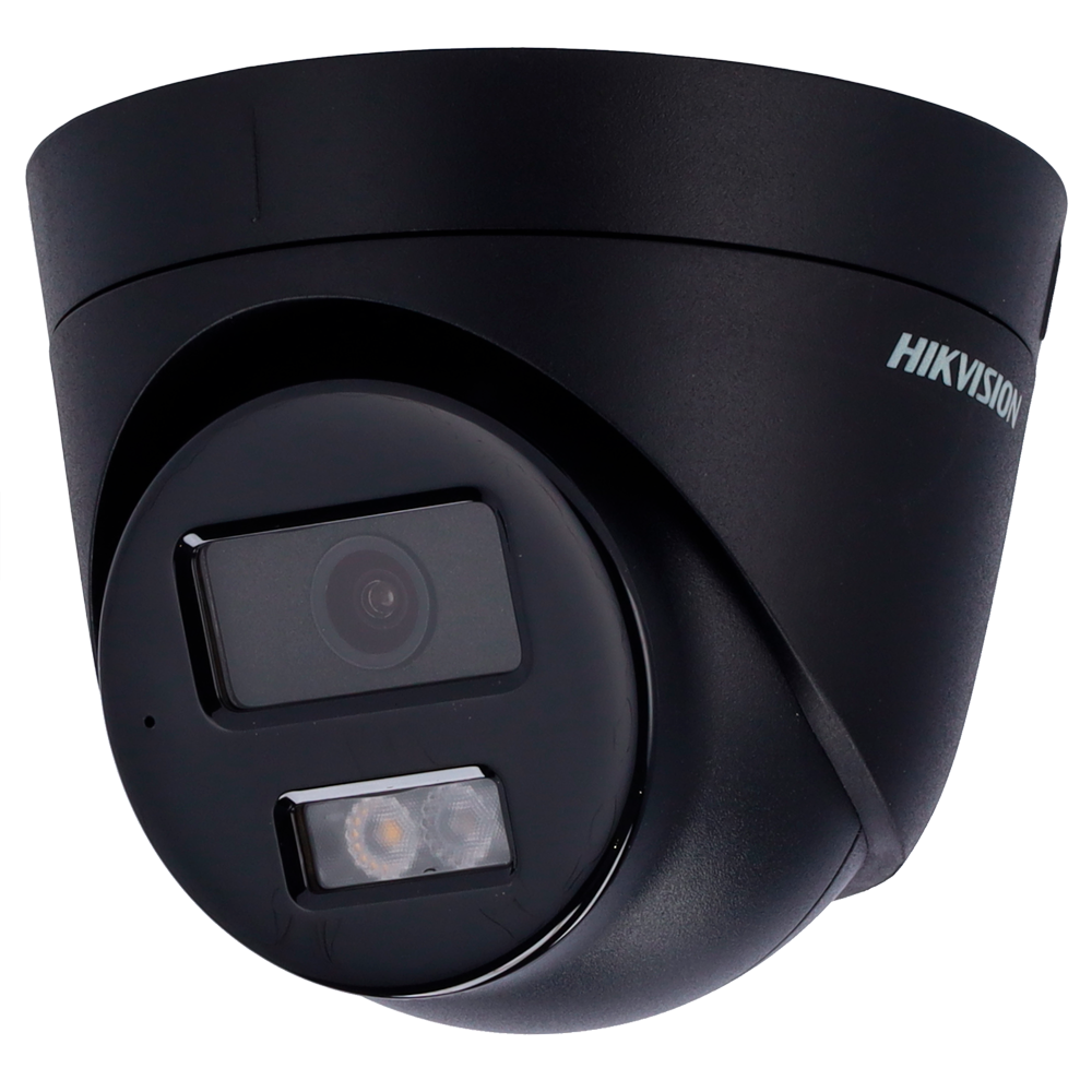 (DS-2CD1343G2-LIU(2.8mm)(BLACK)) Caméra Turret IP gamme Value Hikvision - Résolution 4 MP  - Objectif 2.8 mm - Lumière hybride 30 m - Détection de mouvement 2.0 - Microphone intégré | PoE | IP67