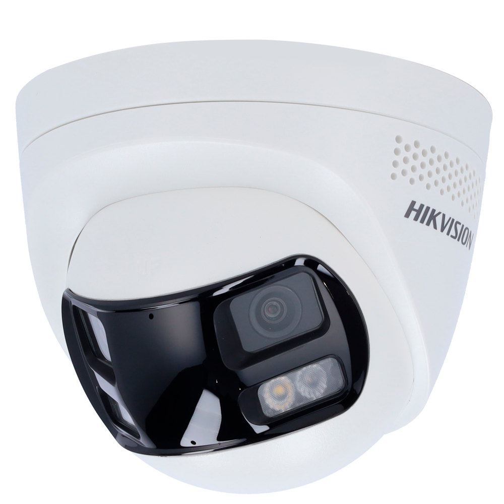 [DS-2CD1383G2P-LIUF/SL(2mm)] (DS-2CD1383G2P-LIUF/SL(2mm)) Caméra Turret IP gamme Value Hikvision - Résolution 8 MP (4256x1888) - Double objectif 2 mm vision panoramique - Feu hybride 30 m | Sirène de dissuasion et feu clignotant - Détection de mouvement 2.0 | MicroSD - Microphone et haut-parleur intégrés : PoE : IP67