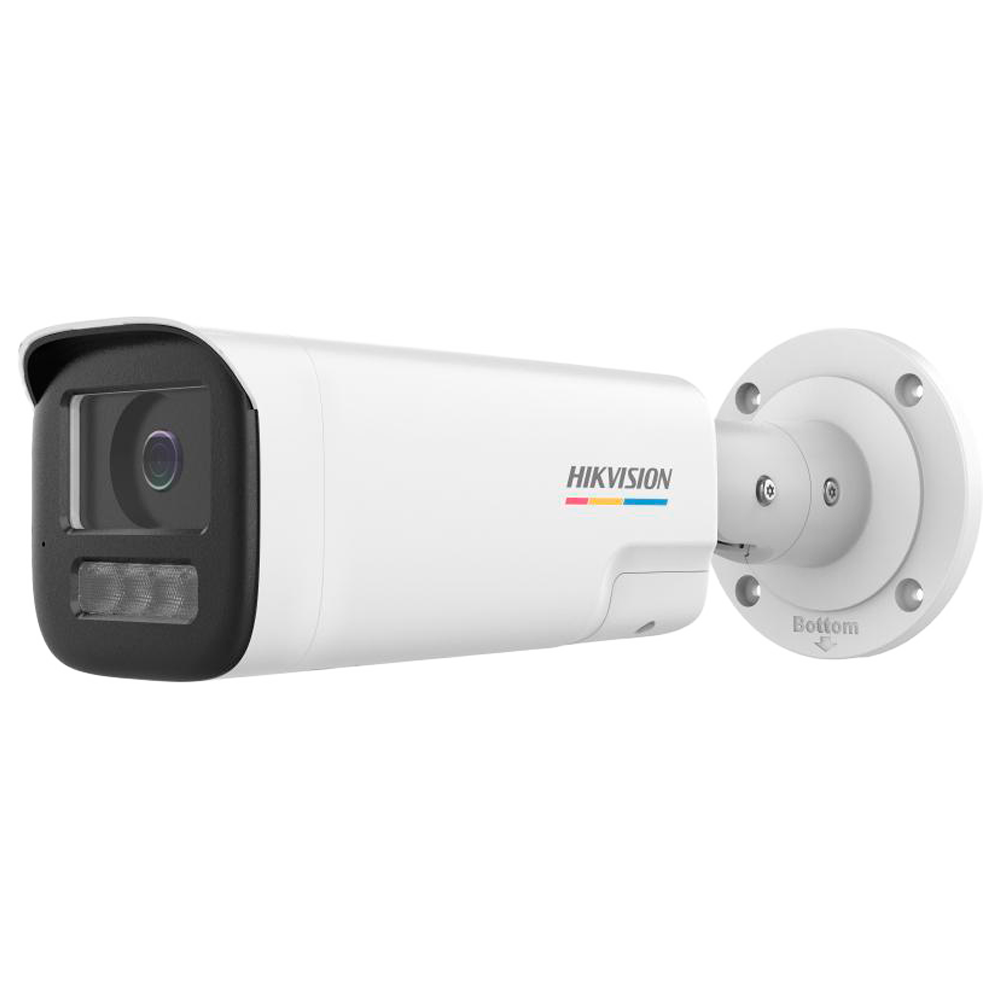 [DS-2CD1B47G3H-LIUF/SRB(4mm)] (DS-2CD1B47G3H-LIUF/SRB(4mm)) Caméra IP Bullet gamme VALUE ColorVu3.0 Hikvision - Résolution 4 MPx | PoE IEEE802.3af - ColorVu3.0: image en couleurs HIKAI-ISP F1.0 1/1.8" - 4 mm | Microphone | Lumière hybride jusqu'à 50m - Détection de mouvement 3.0 | Haut-parleur/lumière de police -  IP67 | Emplacement pour carte microSD jusqu'à 512GB