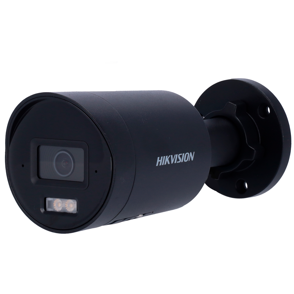 (DS-2CD2083G2-LI2U(2.8mm)(BLACK)) Hikvision - Caméra Bullet IP gamme PRO - Résolution 8 Mégapixels (3840x2160) - Objectif 2.8 mm | Microphone à double réseau intégré - Portée de la lumière hybride 40 m | MicroSD | PoE - AcuSense | Détection de mouvements 2.0 | IP67