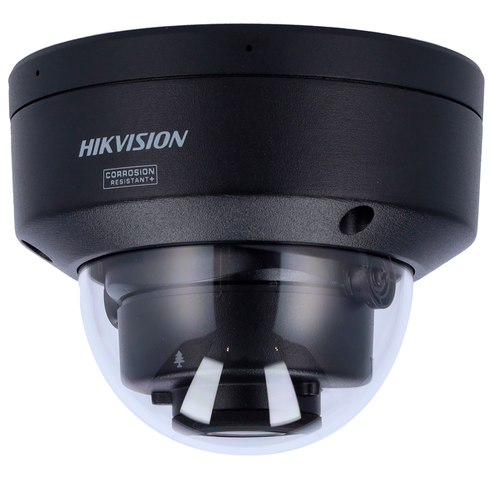 (DS-2CD2187G3-LIS2UY(2.8mm)(BLACK)) Caméra dôme IP gamme PRO ColorVu3.0 Hikvision - Résolution 8 MPx | PoE IEEE802.3af - ColorVu3.0: image en couleurs HIKAI-ISP F1.0 1/1.8" - 2.8 mm | [Double microphone | Lumière hybride jusqu'à 30m - AcuSense3.0 | Sirène et flash dissuasif - Alarmes 1/1 | IP67 | IK10 | NEMA 4X