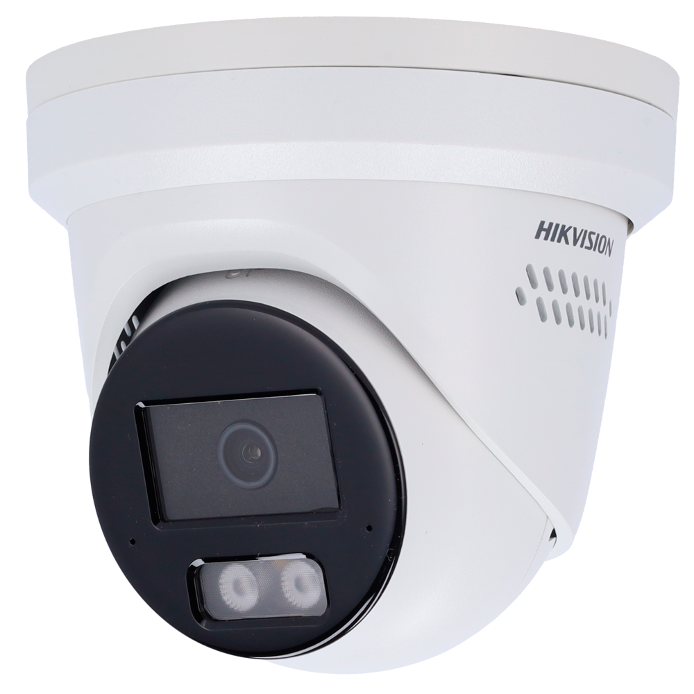 (DS-2CD2346G2H-IS2U/SL(2.8mm)(eF)) Caméra IP Turret gamme PRO Hikvision - Résolution 4 Mégapixel (2688x1520) - Objectif 2.8mm - PoE+ | IR 30m | 2 microphones et haut-parleurs - AcuSense | Face capture | Lumière blanche de dissuasion - Détection de mouvement 2.0