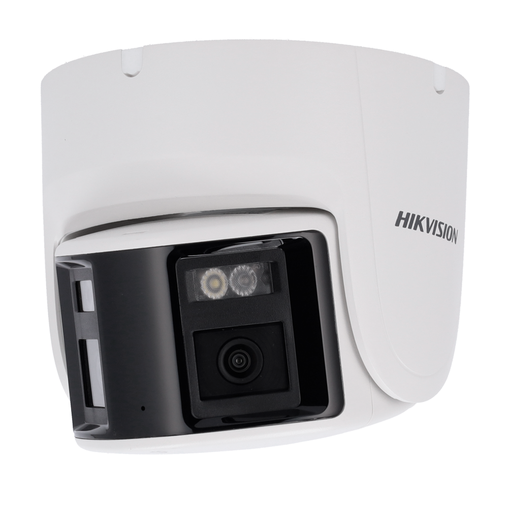 [DS-2CD2346G2P-ISU/SL(2.8mm)(C)] (DS-2CD2346G2P-ISU/SL(2.8mm)(C)) Hikvision - Caméra panoramique  Turret IP gamme PRO - Résolution 4 Mégapixel (3040x1368) - Objectif 2.8mm | PoE | IR 30m | Microphone et haut-parleur - AcuSense | Sirène et flash dissuasif - Détection de mouvement 2.0