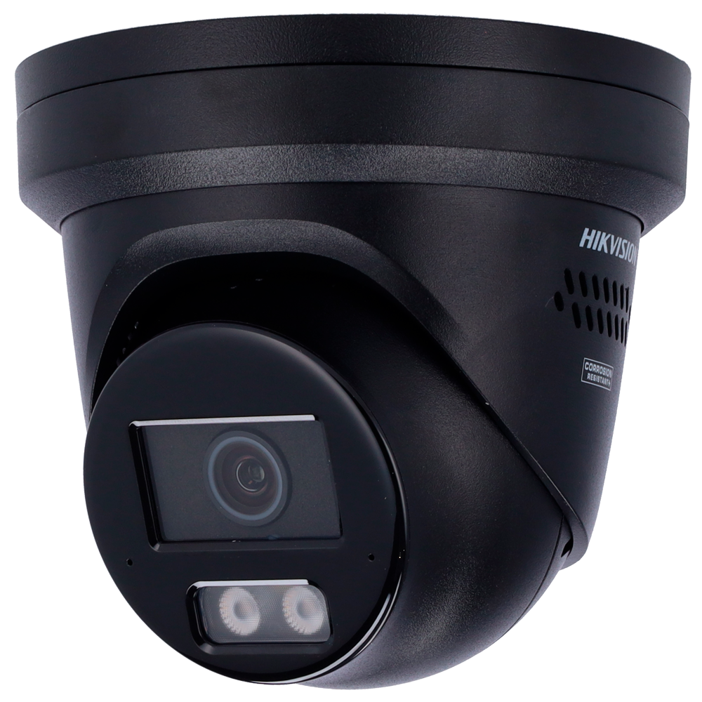 (DS-2CD2347G3-LIS2UY/SL(2.8mm)/BLACK) Caméra IP Turret gamme PRO ColorVu3.0 Hikvision - Résolution 4 MPx | PoE IEEE802.3at  - ColorVu3.0: image en couleurs HIKAI-ISP F1.0 1/1.8" - 2.8 mm | [Double microphone | Lumière hybride jusqu'à 30m - AcuSense3.0 | Sirène et flash dissuasif - Alarmes 1/1 | IP67 | NEMA 4X