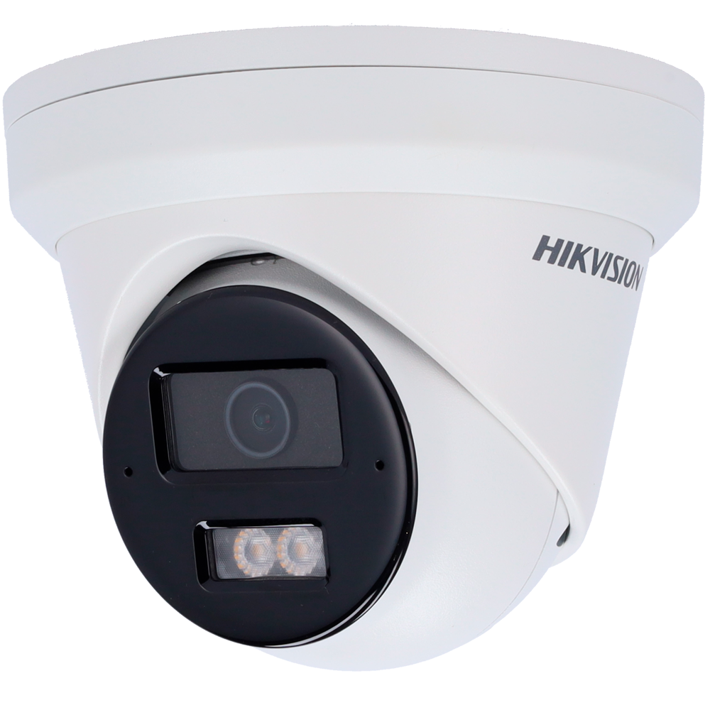 (DS-2CD2363G2-LI2U(2.8mm)) Caméra IP Turret gamme PRO Hikvision - Résolution 6 Mégapixels (3200x1800) - Objectif 2.8 mm | Microphone double en réseau - Portée de la lumière hybride 30 m - PoE | MicroSD | IP67 - AcuSense | Détection de mouvement 2.0