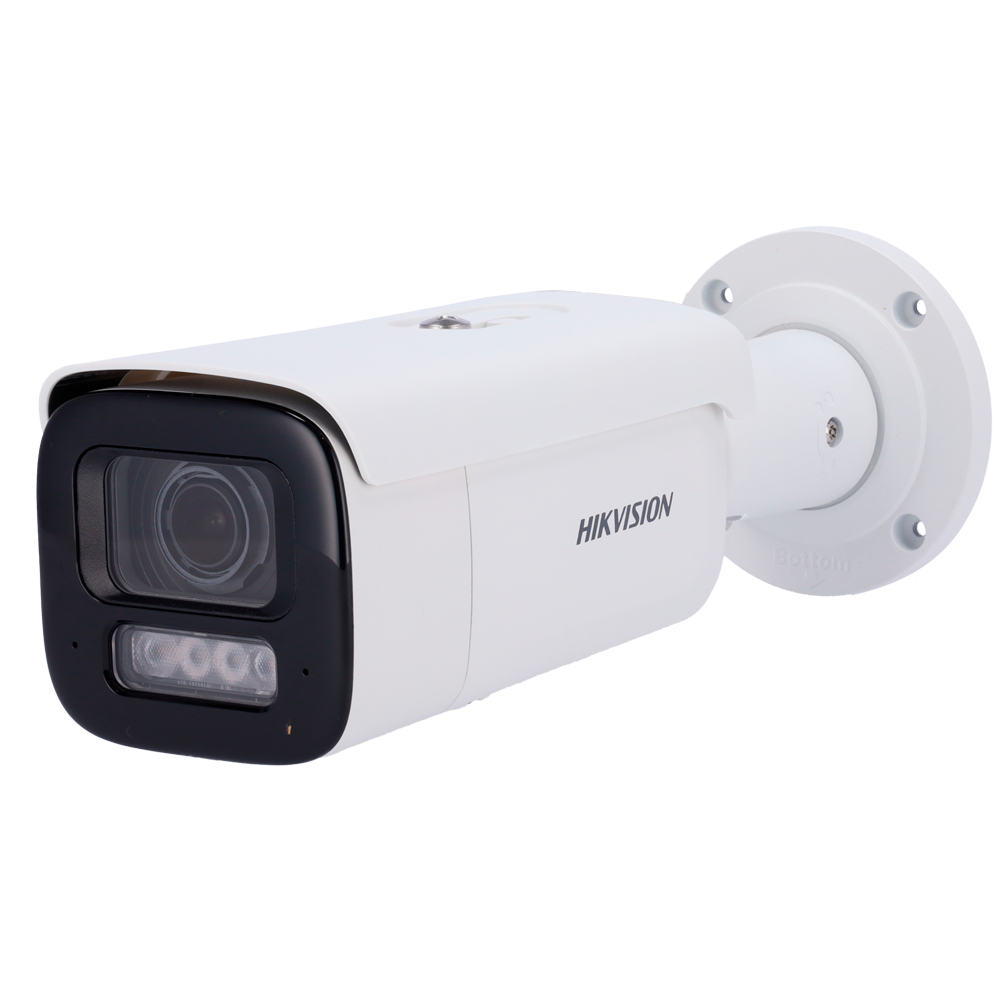 (DS-2CD2647G2HT-LIZS(2.8-12mm)(eF)) Hikvision - Caméra Bullet IP gamme PRO - Résolution 4 MPx (2688x1520) | PoE+ | Audio - Objectif varifocal 2.8~12 mm | Alarmes | ColorVu - Lumière hybride 60 m | Détection de mouvement 2.0 - AcuSense | Reconnaissance faciale | IP67, IK10