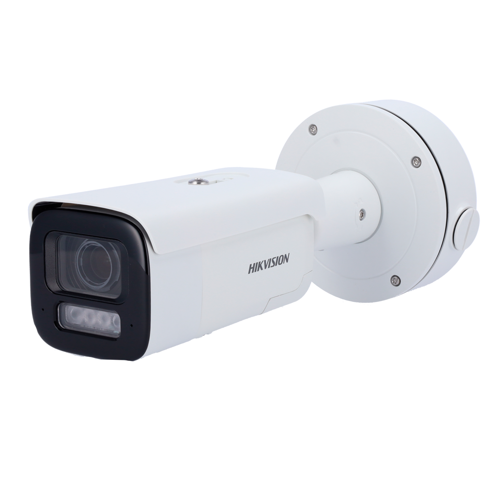 [DS-2CD2686G2H-IZS2U/SRB(2.8-12mm)eF] (DS-2CD2686G2H-IZS2U/SRB(2.8-12mm)eF) Caméra Bullet IP gamme PRO Hikvision - Résolution 8 Mégapixel (3840x2160) - Objectif 2.8~12 mm - Sirène et lumière de dissuasion clignotante rouge et bleue - IR 60 m | MD 2.0 | PoE+ | MicroSD | IP67, IK10 - AcuSense | Capture de visage | Alarmes | Audio