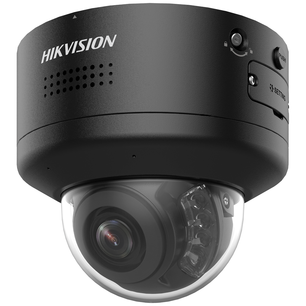 [DS-2CD2746G2H-IPTRZS2U/SL(2.8-12)BLK] (DS-2CD2746G2H-IPTRZS2U/SL(2.8-12)BLK) Hikvision cámara Domo IP gama PRO 4 MPx - Lente varifocal 2.8~12 mm | PTRZ motorizado - Sirena y luz disuasoria | Micrófono dual array - PoE+ | Audio | Alarmas | MicroSD - IR alcance 40m | Detección de movimiento 2.0 - AcuSense | Reconocimiento facial | IP67, IK10