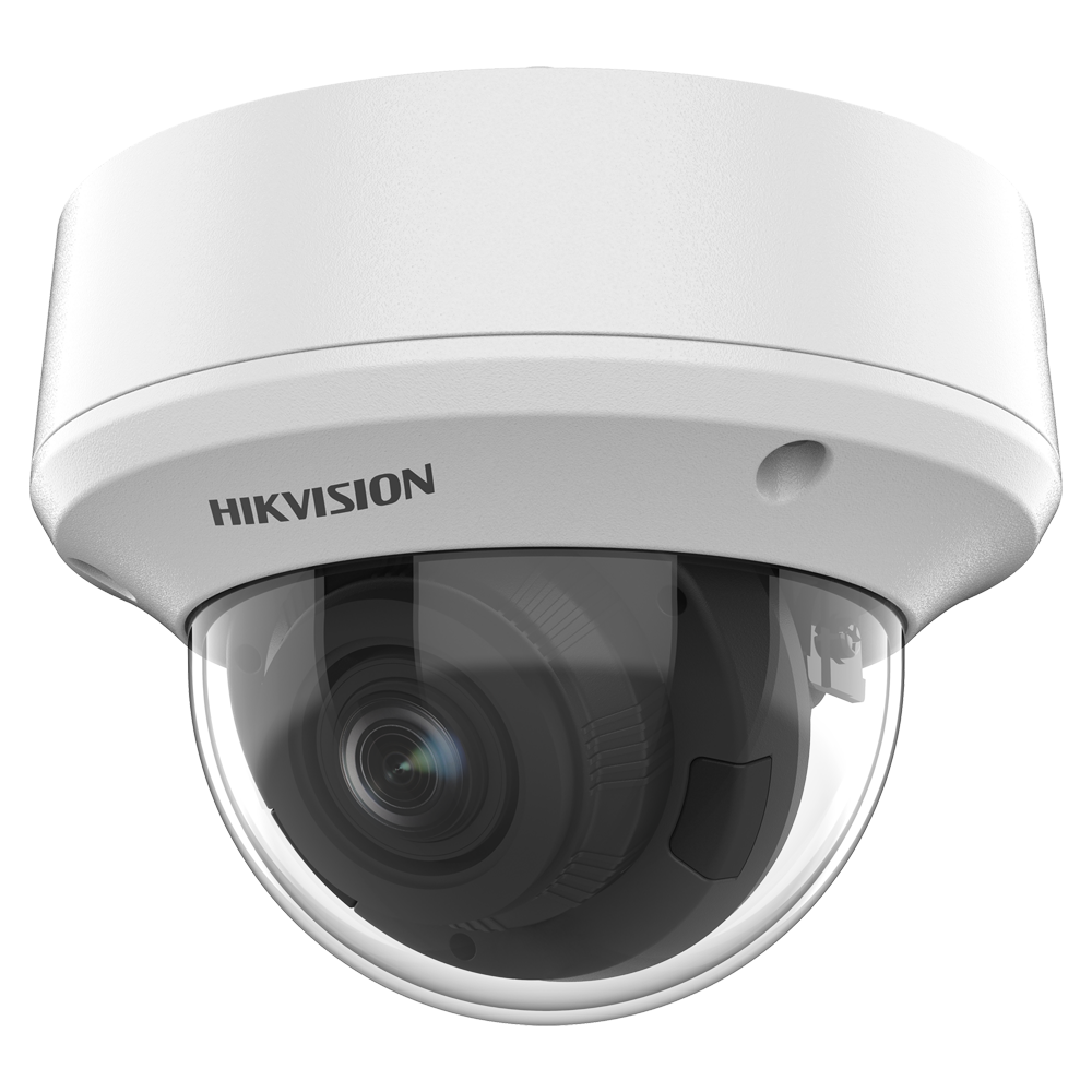 (DS-2CE5AH0T-VPIT3ZE/2.7-13.5mm(C)) Hikvision - Caméra dôme HDTVI Gamme Value - Résolution 5 Mégapixel (2560x1944) - Obj varifocal motorisé 2.7~13.5 mm - Portée IR 40 m | Alimentation par câble coaxial PoC.a - Étanche IP67, anti-vandale IK10
