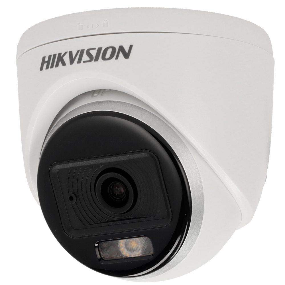 (DS-2CE70DF0T-LPFS(3.6mm)) Hikvision - Caméra dôme 4en1 Gamme Value - Resolution 1080p (1920x1080) - Objectif 3.6 mm | Plage de lumière hybride 20 m - ColorVu: image en couleur 24 heures  - Adapté à une utilisation en intérieur : Microphone intégré