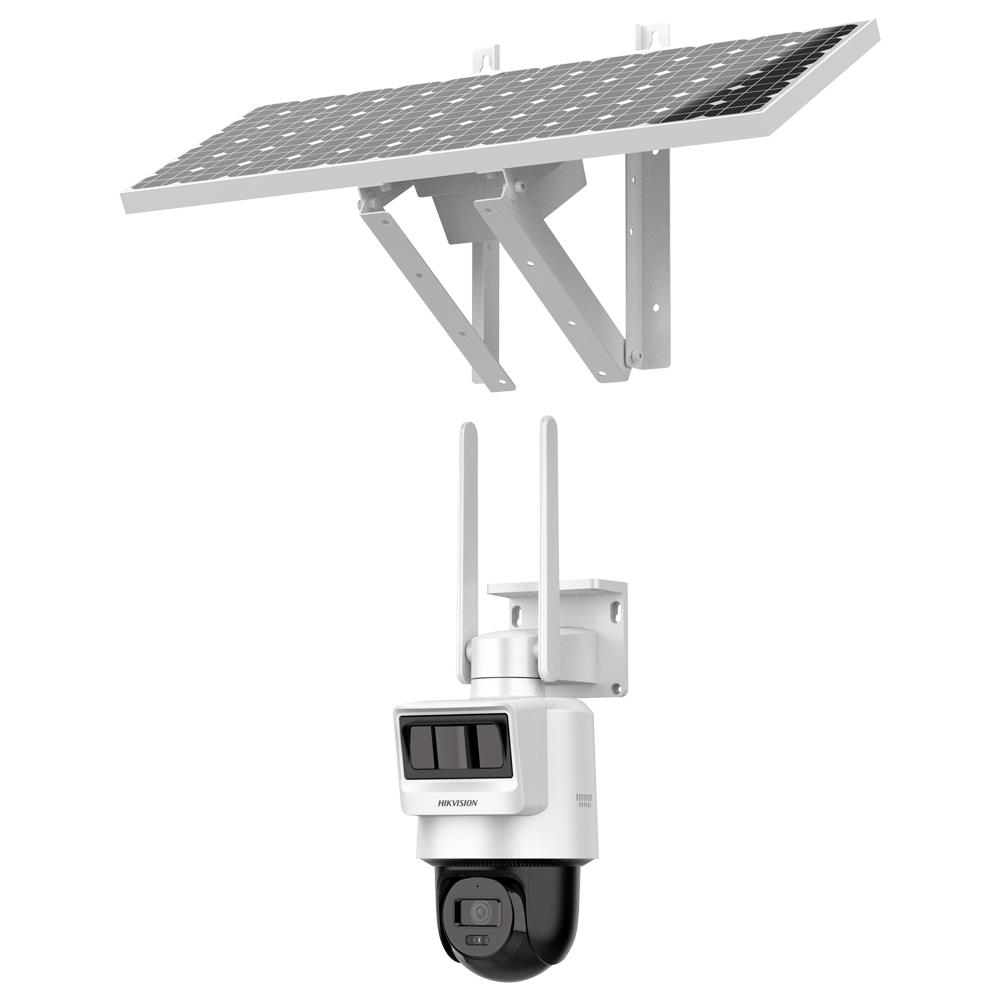 (DS-2DE2C400IWG-K/4G/C09S20(2.8mm)) Cámara IP domo PT Solar 4G - Resolución 4 Mpx (2560x1440) - Lente 2.8 mm - Incluye panel fotovoltaico para uso autónomo - Baterías de litio 90 Wh - MicroSD | IP66 | MD 2.0 | PIR + radar