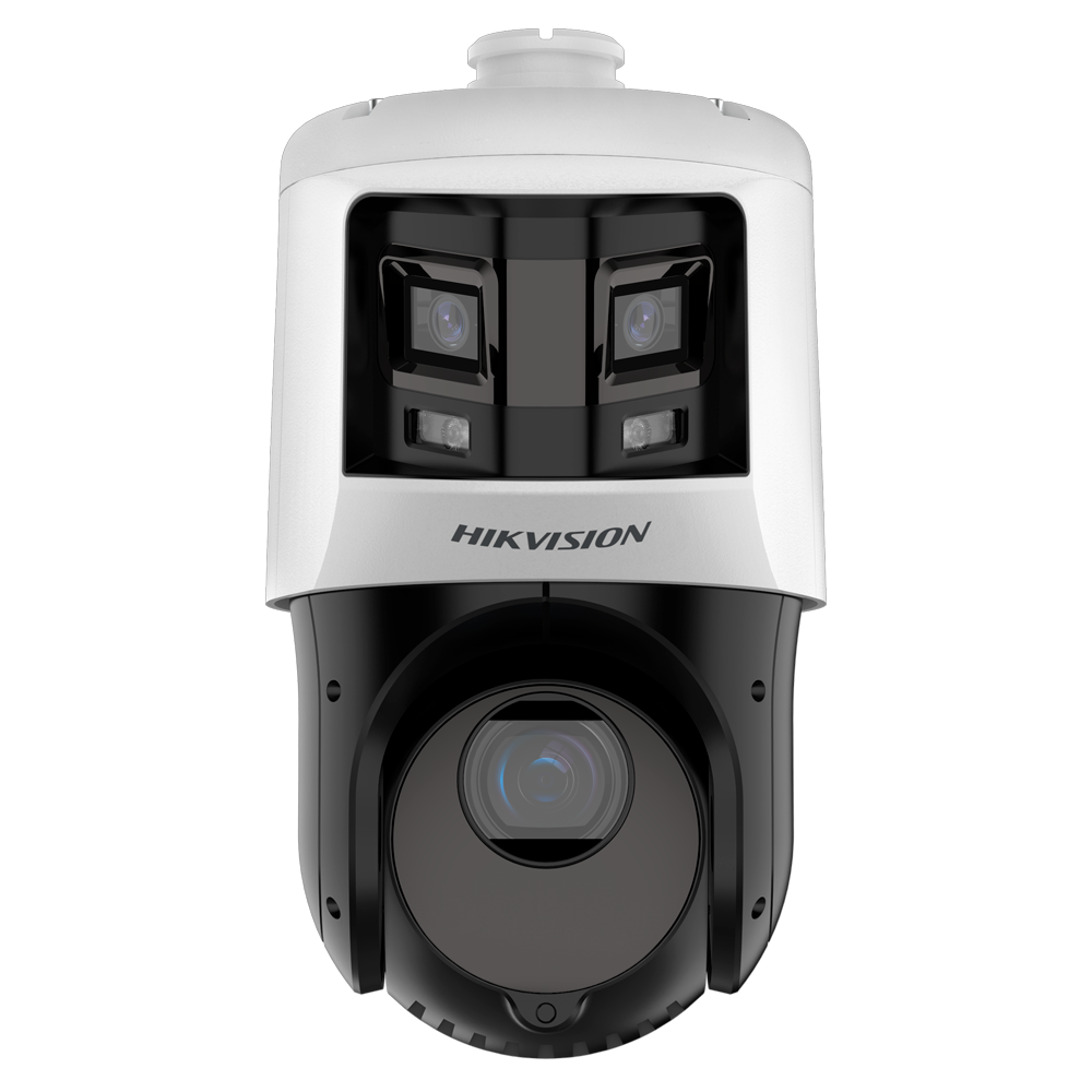 (DS-2SE4C425MWG-E/26(F0)) Hikvision  - Gamme PRO - Caméra IP motorisée - Double objectif (Panoramique 6Mpx + PTZ 4Mpx)) - Objectif 4.8~120 mm | 25X | IP66 | ColourVu - PTZ IR 100m | Lumière panoramique 30m | Capture de visage