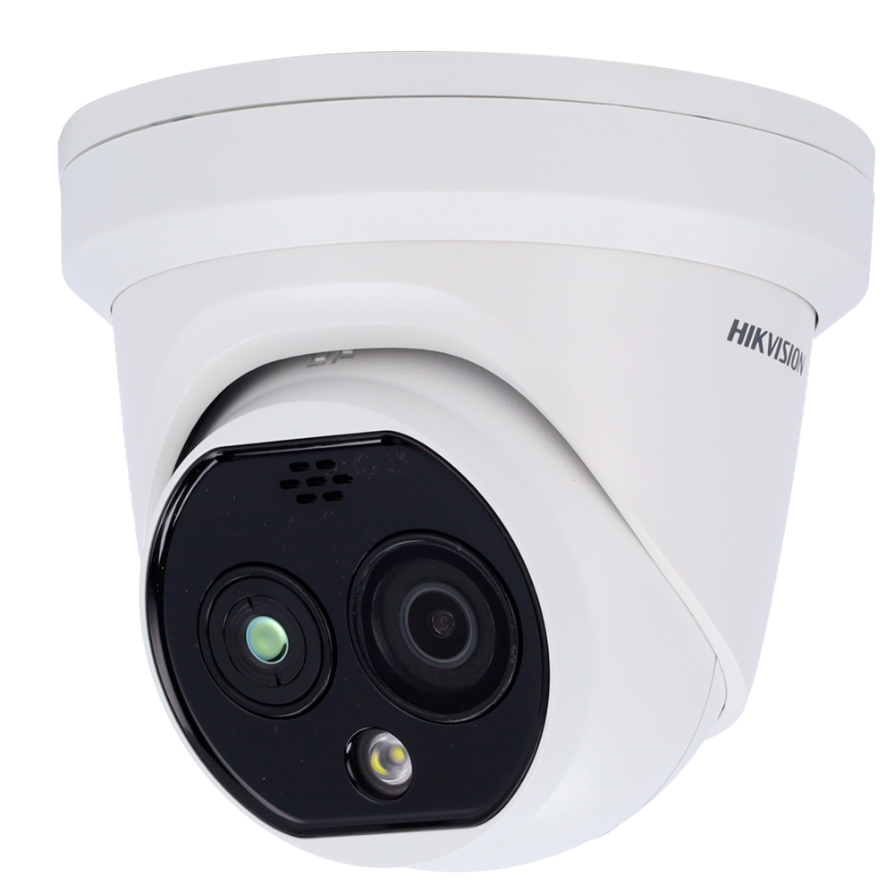 (DS-2TD1228-3/QA) Caméra thermique Dual IP Hikvision Gamme PRO - Capteur thermique 256x192 VOx | Objectif 3.6 mm - Capteur optique 1/2.7” 4 Mpx | Objectif 4.3 mm - Sensibilité thermique ≤ 40mK - Détection et alarme incendie préventive - Intervalle de mesure temp -20~150ºC / ± 8ºC