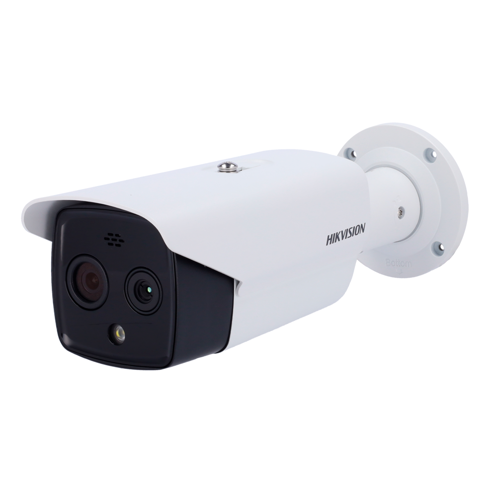 (DS-2TD2617-6/QA) Caméra thermique Dual IP Hikvision Gamme PRO - Capteur thermique 160x120 VOx | Objectif 6.2 mm - Capteur optique 1/2.7” 4 Mpx | Objectif 8 mm - Sensibilité thermique ≤ 40mK - Détection et alarme incendie préventive - Intervalle de mesure temp -20~150ºC / ± 8ºC