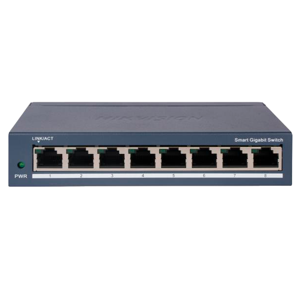 (DS-3E1508-EIV2) Switch manageable Gigabit Hikvision - 8 RJ45 10/100/1000 Mbps  - VLAN/Isolation du port/Dértection de boucle/LLDP - Agrégation de liens/PoE Watchdog/SNMP
