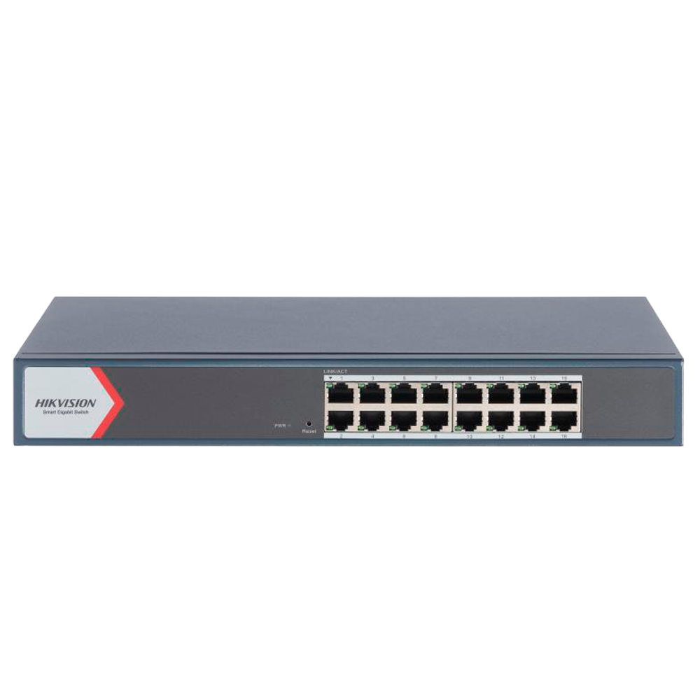 (DS-3E1516-EIV3) Switch manageable Gigabit Hikvision - 16 RJ45 10/100/1000 Mbps  - VLAN/Isolation du port/Dértection de boucle/LLDP - Agrégation de liens/SNMP/STP/RSTP